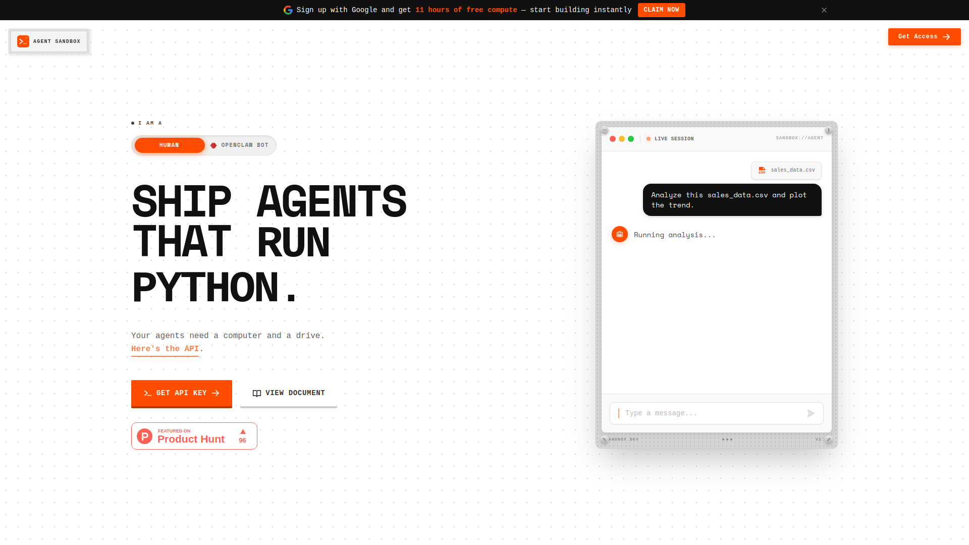 Agent Sandbox screenshot