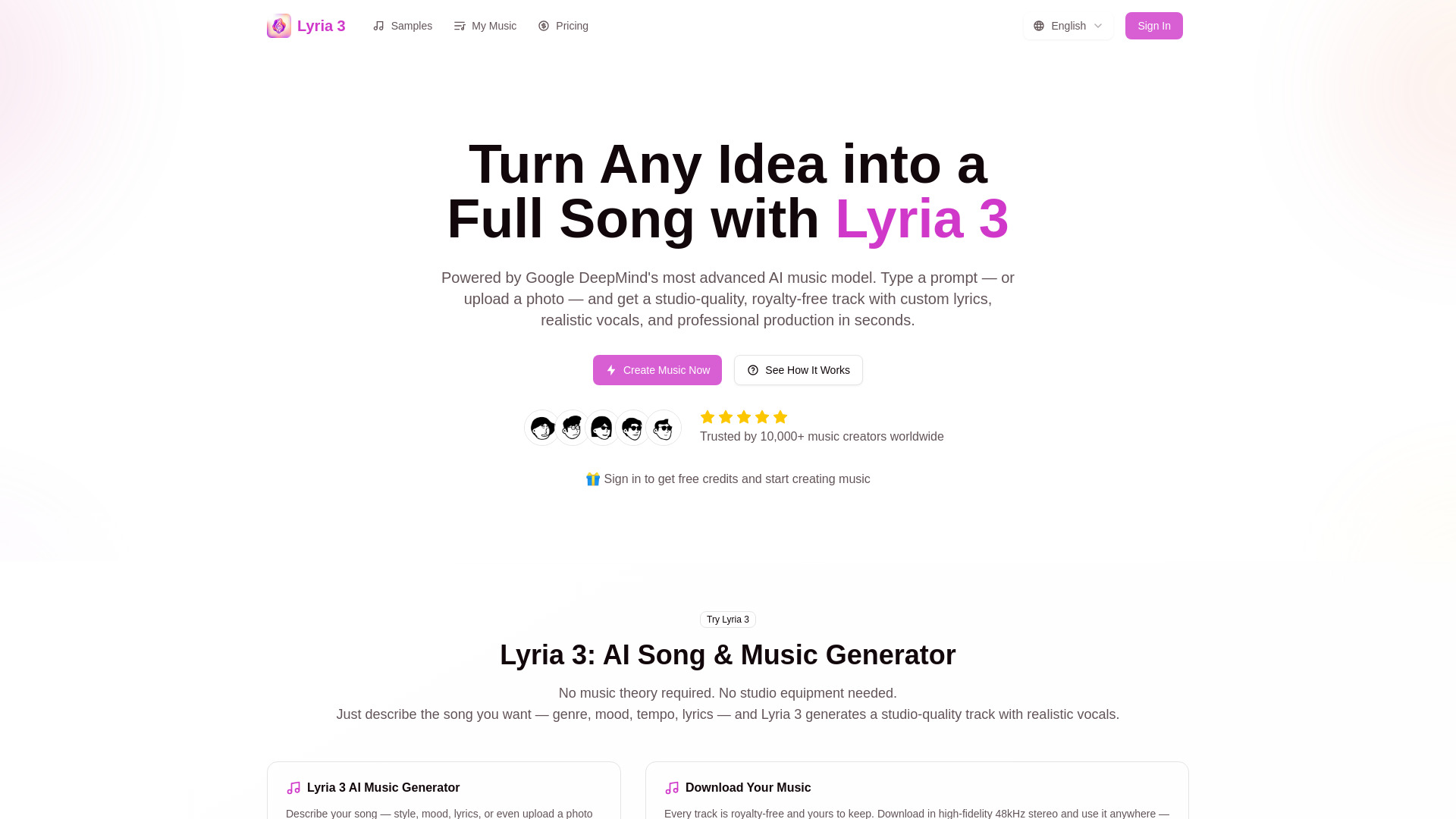 Lyria 3 Pro - AI Music Generator screenshot