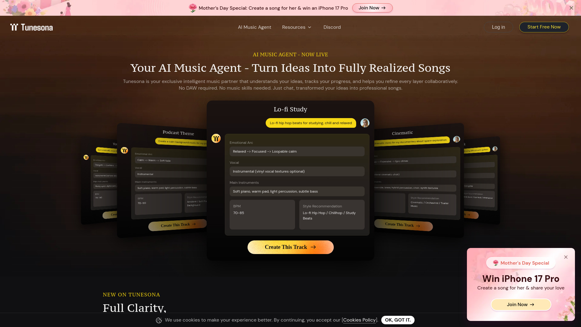 Tunesona AI Music Agent screenshot
