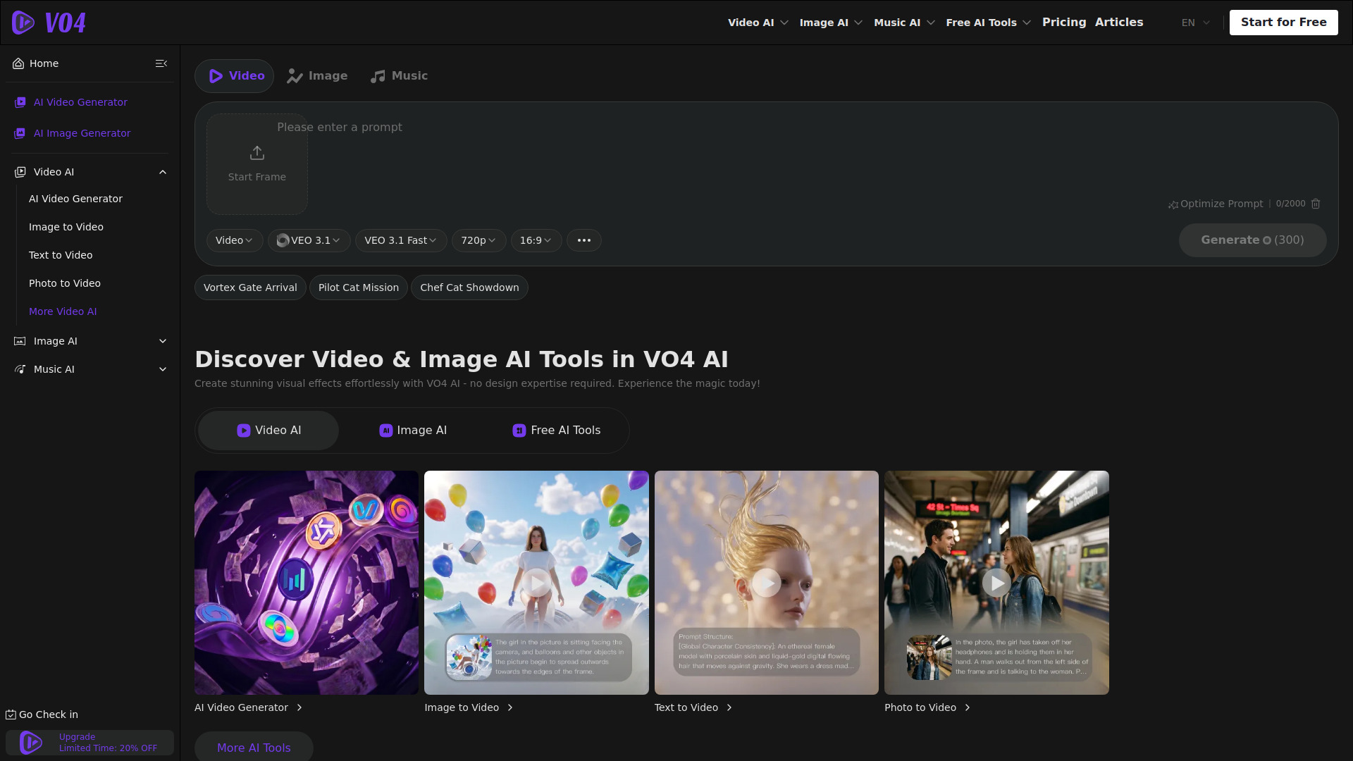 VO4 AI Video Generator screenshot