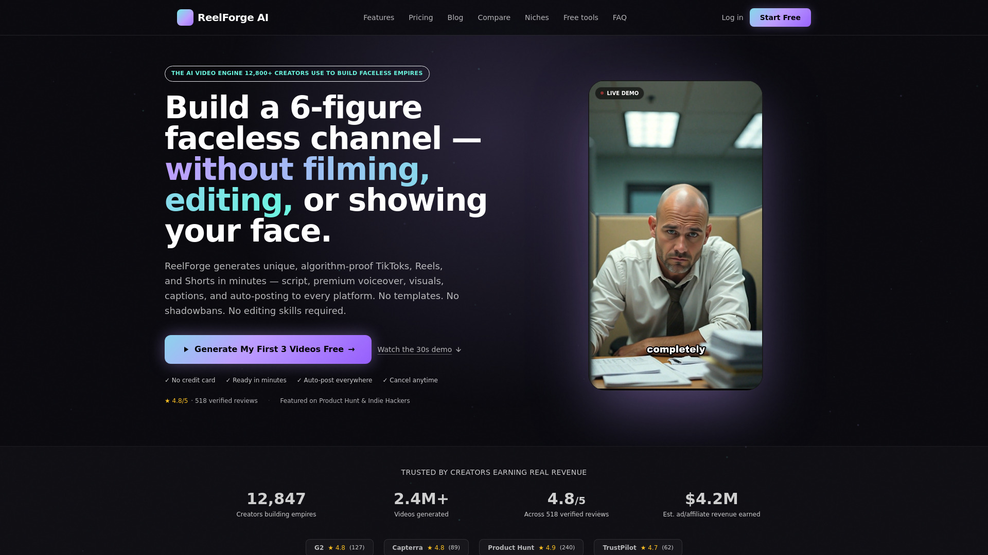 ReelforgeAI screenshot