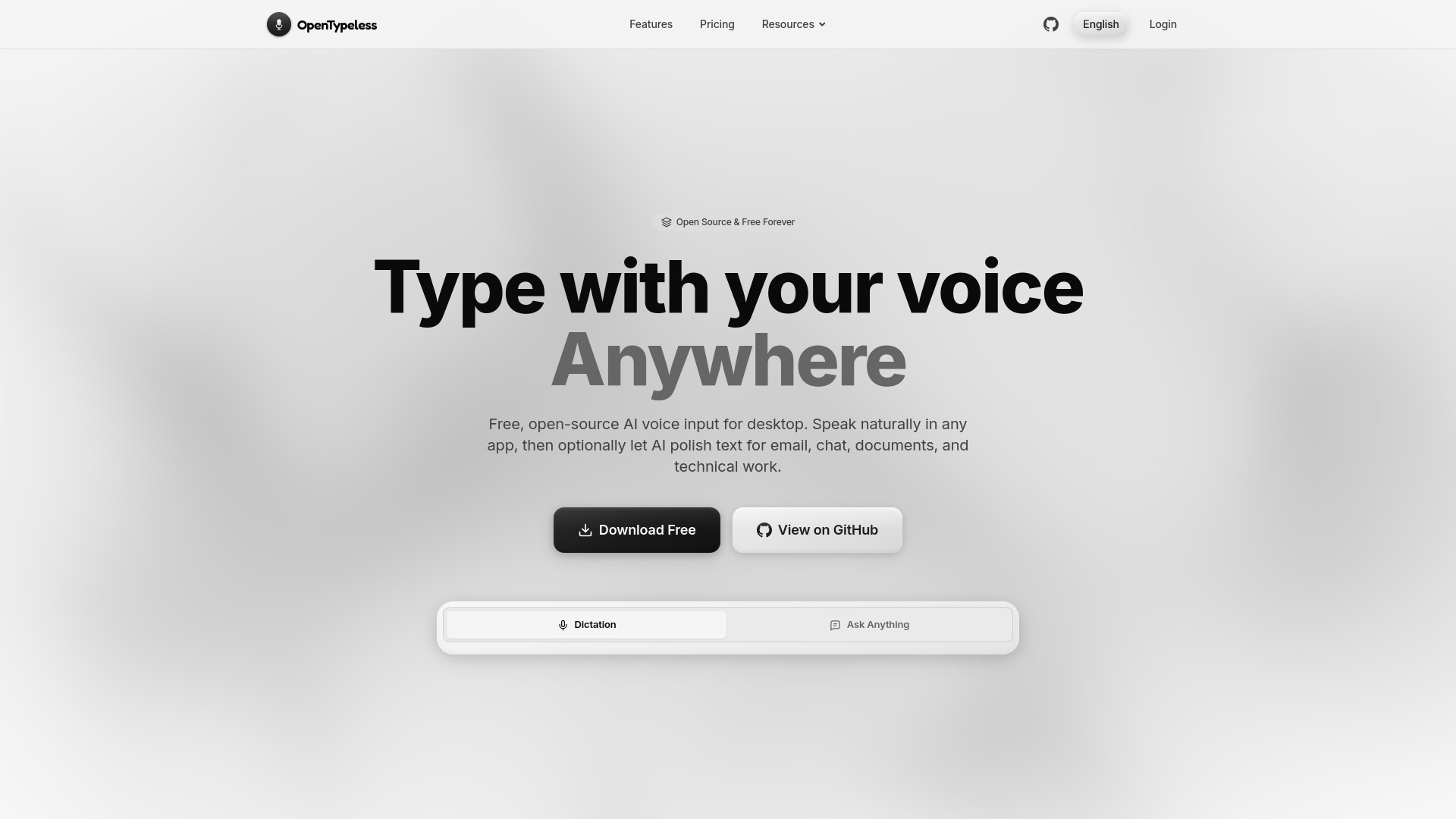 OpenTypeless screenshot
