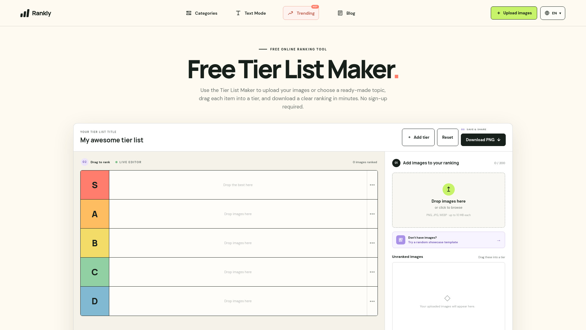 Rankly Tier List Maker screenshot