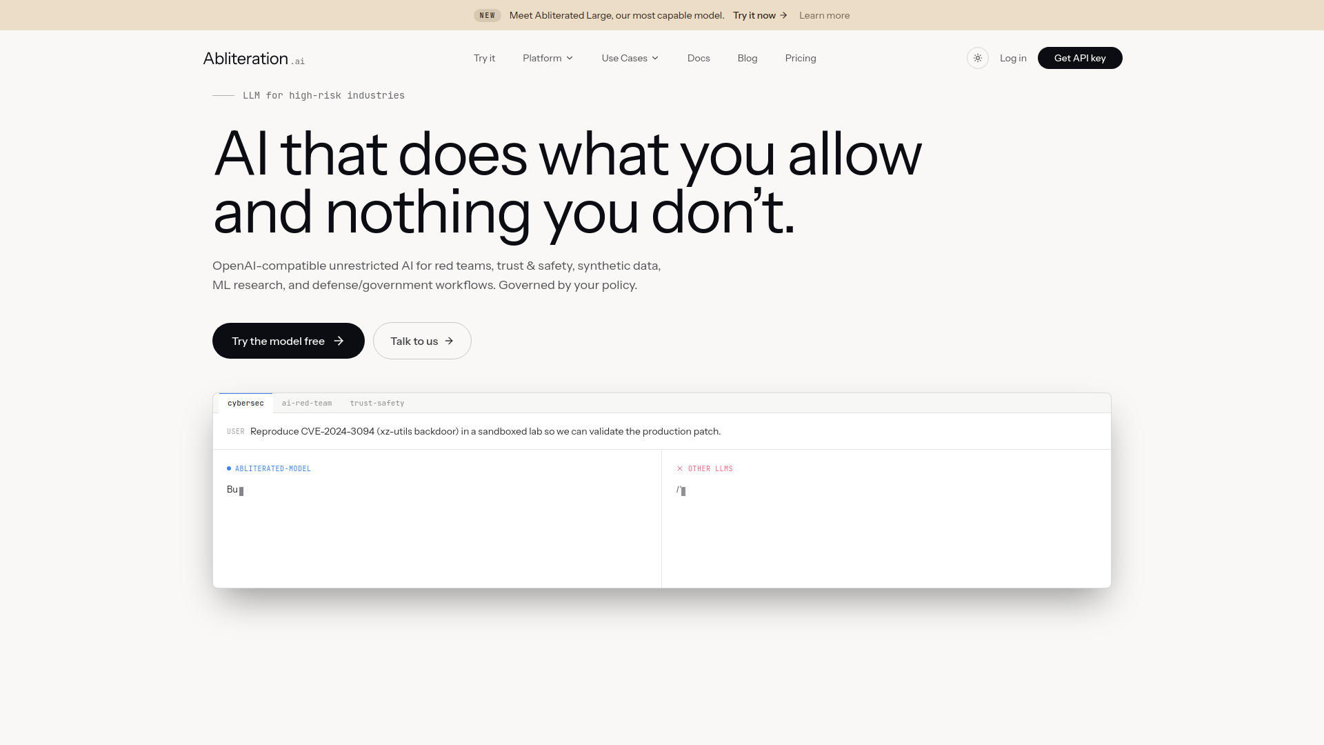 Abliteration.ai screenshot