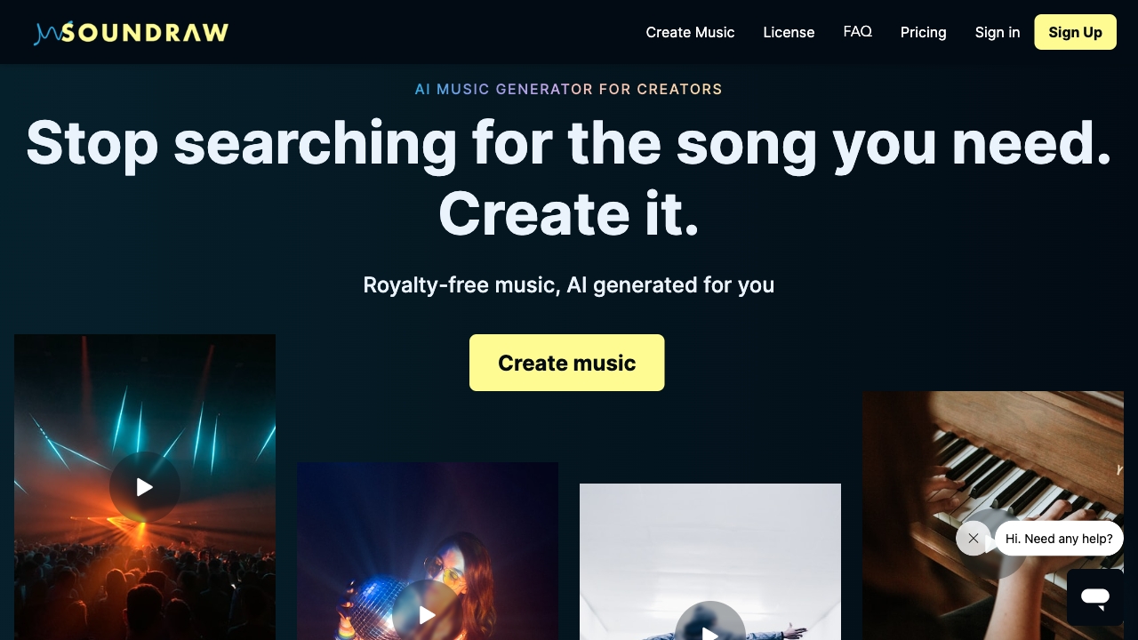 SOUNDRAW screenshot
