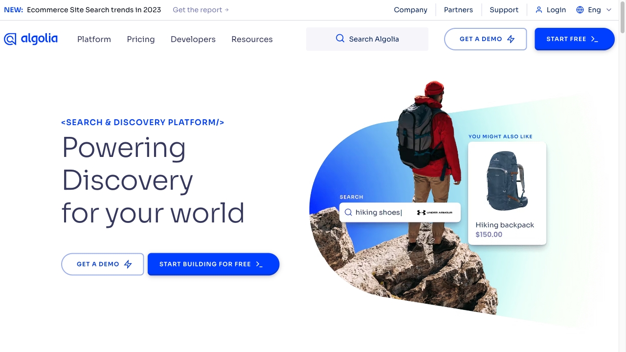 Algolia screenshot