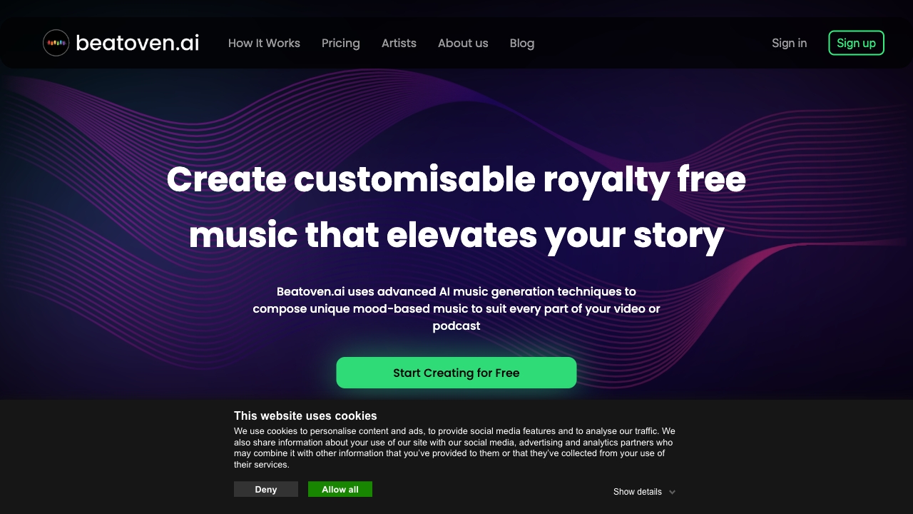 Beatoven.ai screenshot