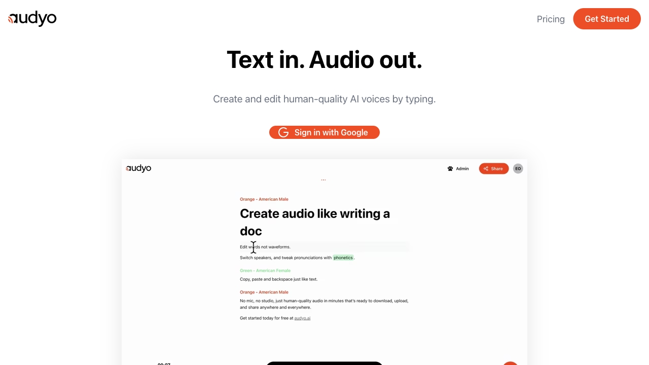 Audyo screenshot